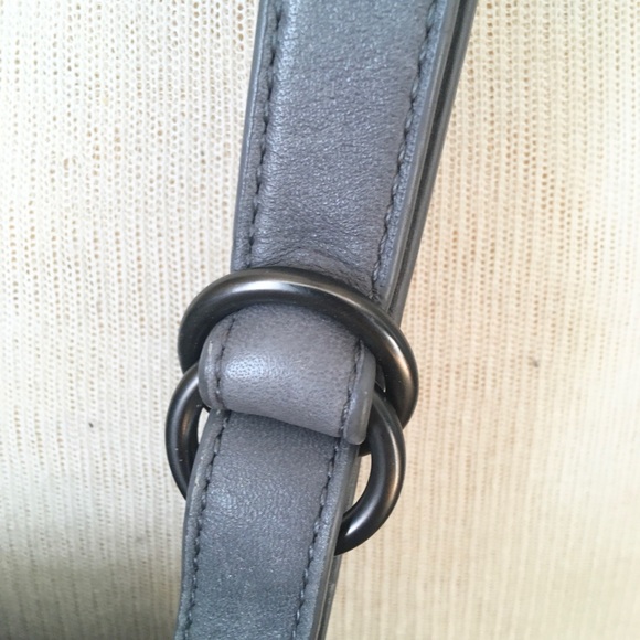 EILEEN FISHER Vintage Leather Gray Crossbody Bag - Picture 9 of 11